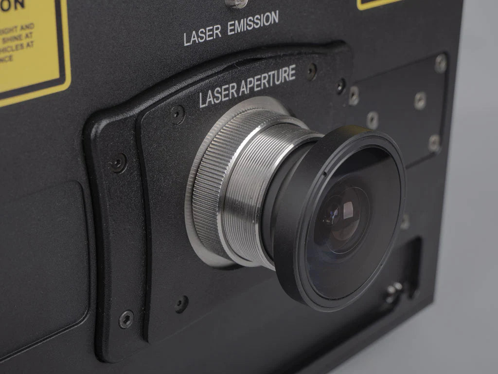 Disco Scan Lens Bracket on laser close up