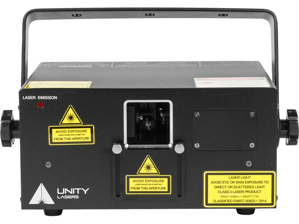 Unity Raw 1.7 & 3 front side of laser projector
